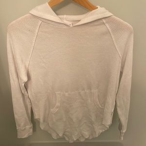 TNA Nevado Waffle thermal hoodie. White, xs from Aritzia